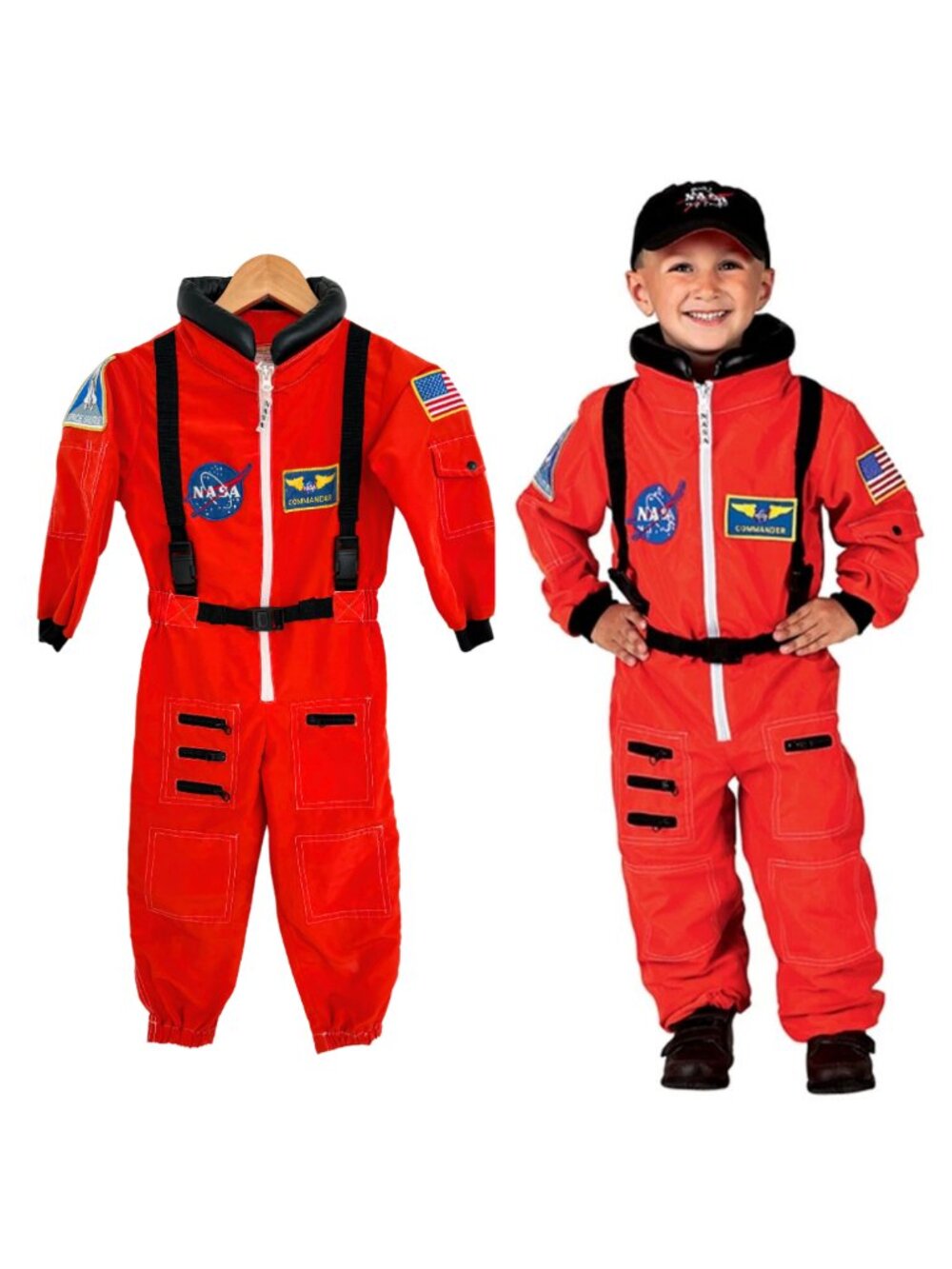 Get Real Gear Halloween Costume Kids 4-6 Astronaut NASA Orange Commander USA